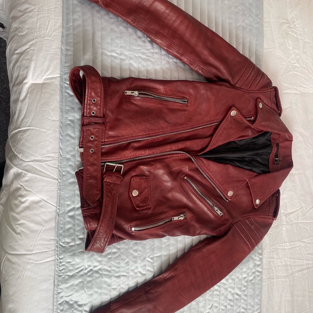 BLK DNM Red Leather Jacket